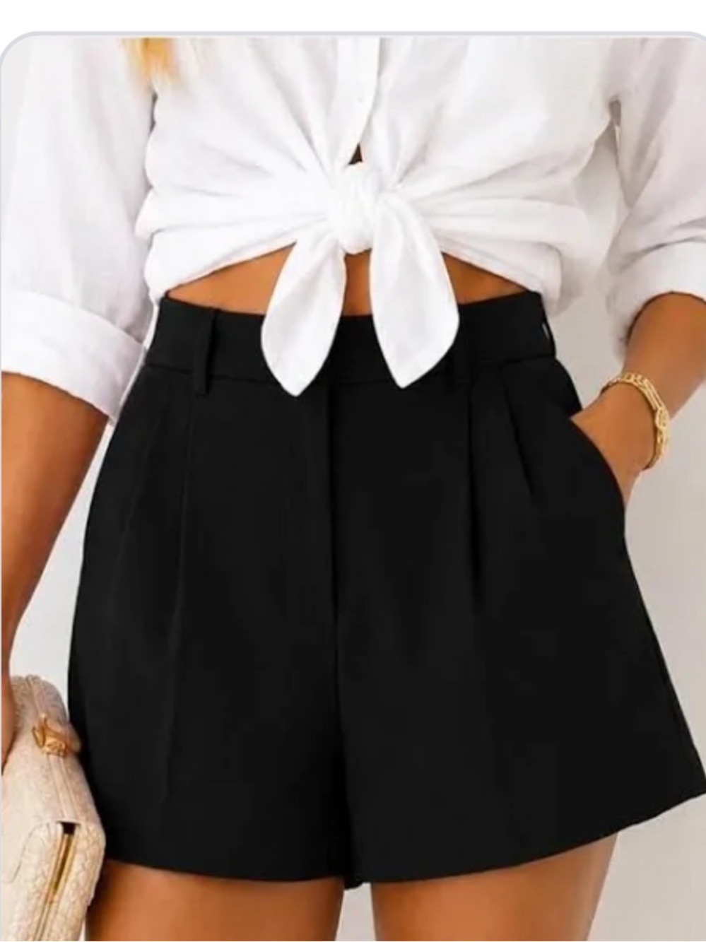 Abercrombie High-Waist Black Women's Pleated Shorts